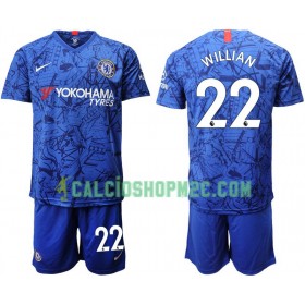 Chelsea Willian 22 Bambino Maglia Prima 2019/2020 Manica Corta (+ Pantaloncini)